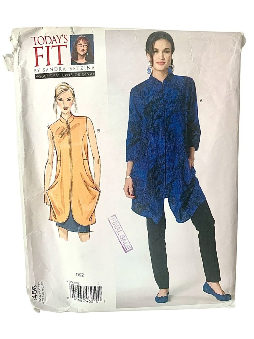 Vogue V1456 Pattern Misses' Tunic & Vest Size All Sizes Designer Uncut